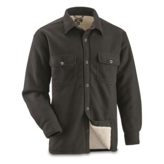 Guide Gear Solid Sherpa-Lined Fleece CPO Shirt Jacket
