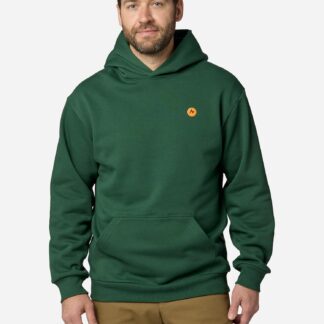Marmot Men's Dawn Patrol Hoodie Shirt in Pine Forest | Recycled Cotton