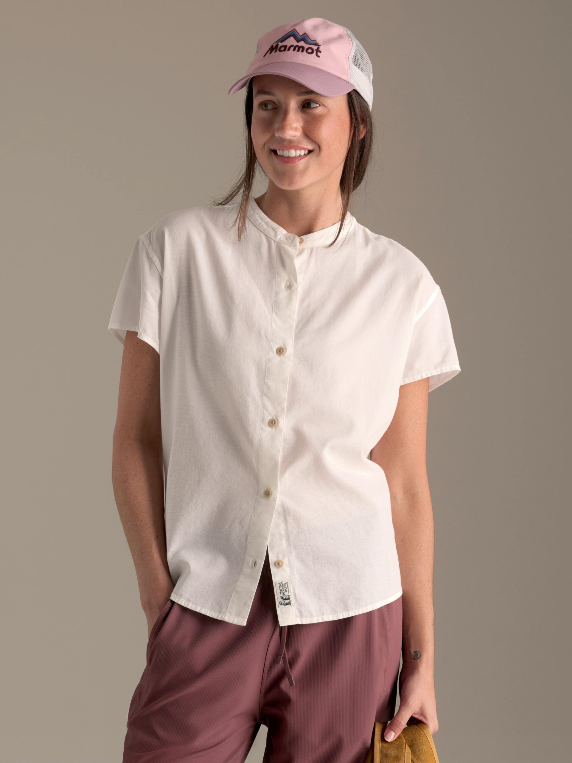 Marmot Women's Rhea Short-Sleeve Shirt (Spring 2026) in White | Organic Cotton - Image 6
