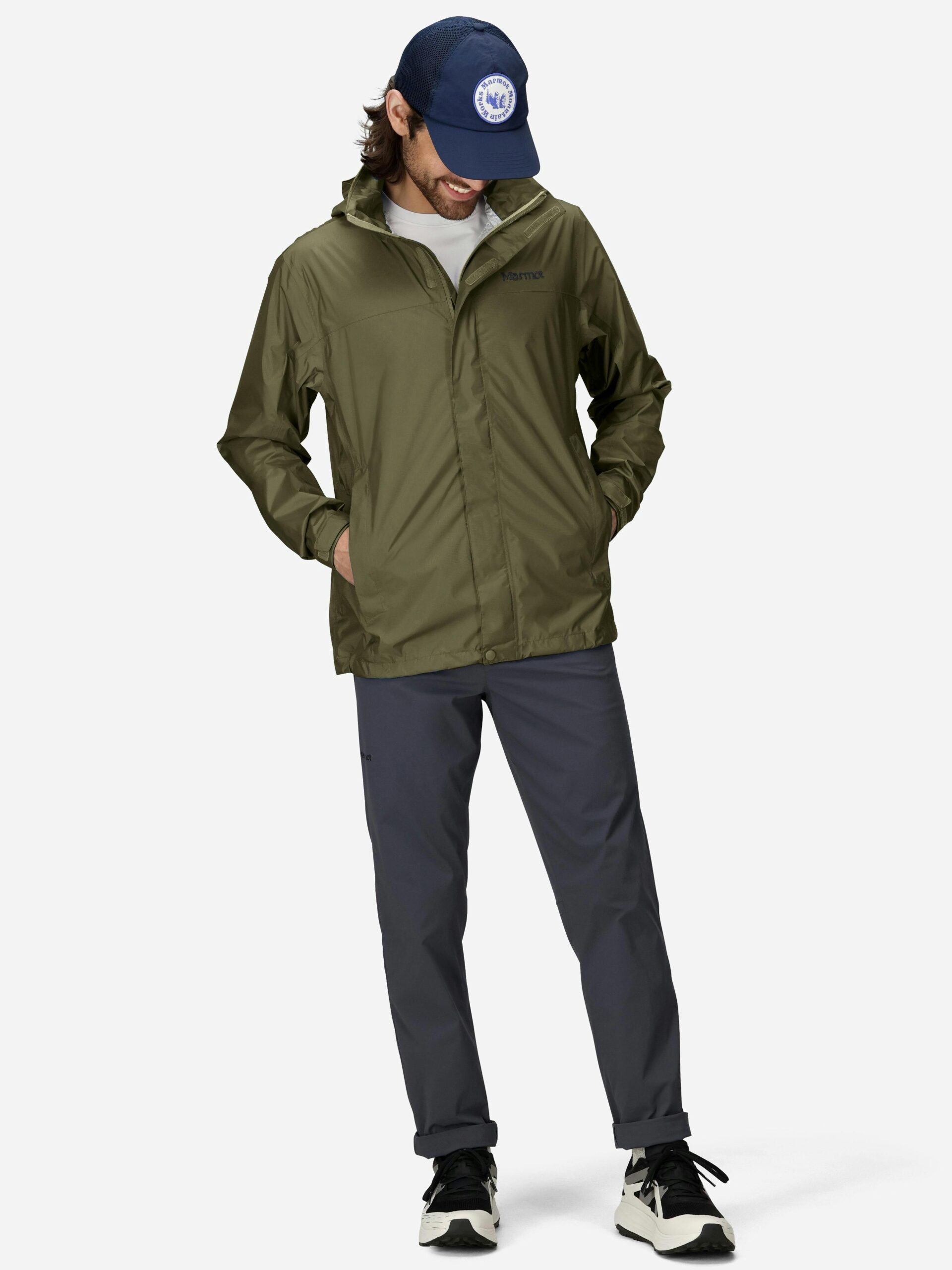Marmot Men's PreCip® Eco Rain Jacket in Nori - Image 4