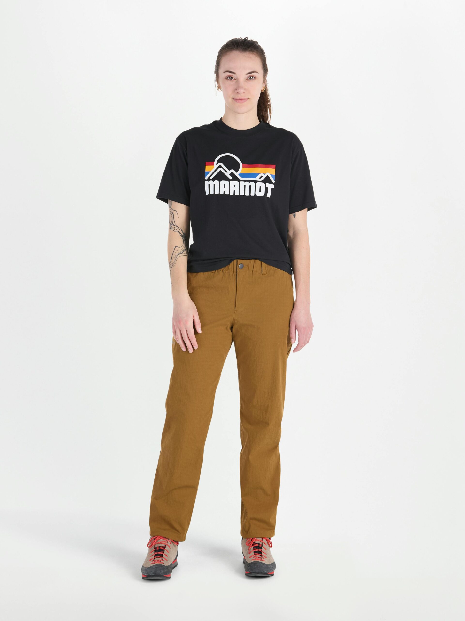 Marmot Women's Coastal Short-Sleeve T-Shirt (Spring 2025) in Black/Multi | Cotton - Image 4
