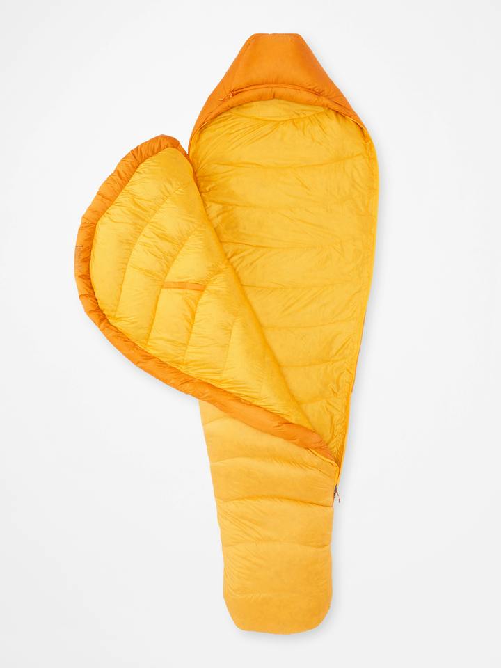 Marmot Lithium Down 0° Sleeping Bag in Orange Pepper/Golden Sun - Image 4