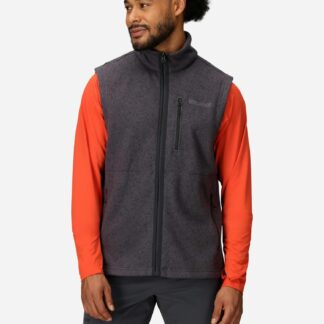 Marmot Men's Drop Line Sweater Fleece Vest in Black Heather