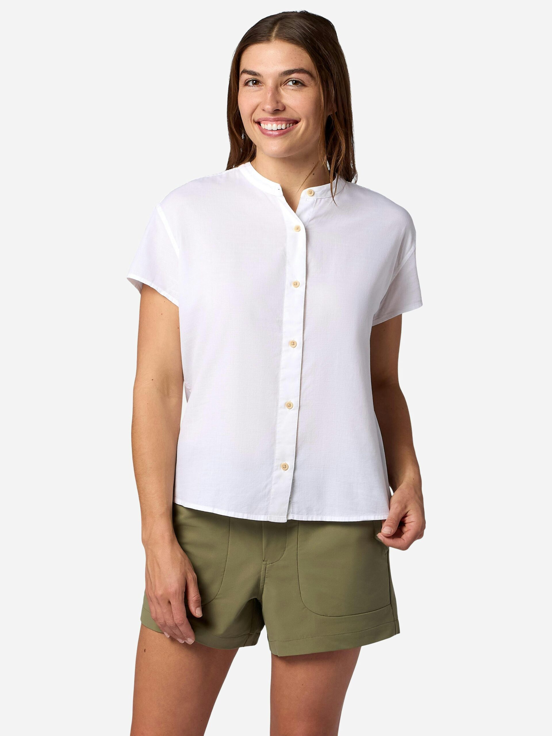 Marmot Women's Rhea Short-Sleeve Shirt (Spring 2026) in White | Organic Cotton - Image 3