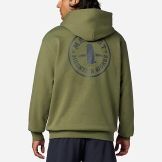 Marmot Men's Mountain Works Circle Critter Hoodie (Spring 2026) Shirt in Olive Grove | Recycled Cotton