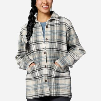 Marmot Women’s Pinecrest Heavyweight Flannel Overshirt in Birch Bark Plaid | Cotton