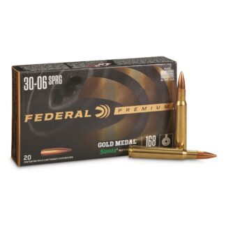 Federal Premium Gold Medal, .30-06 Springfield, Sierra MatchKing BTHP, 168 Grain, 20 Rounds