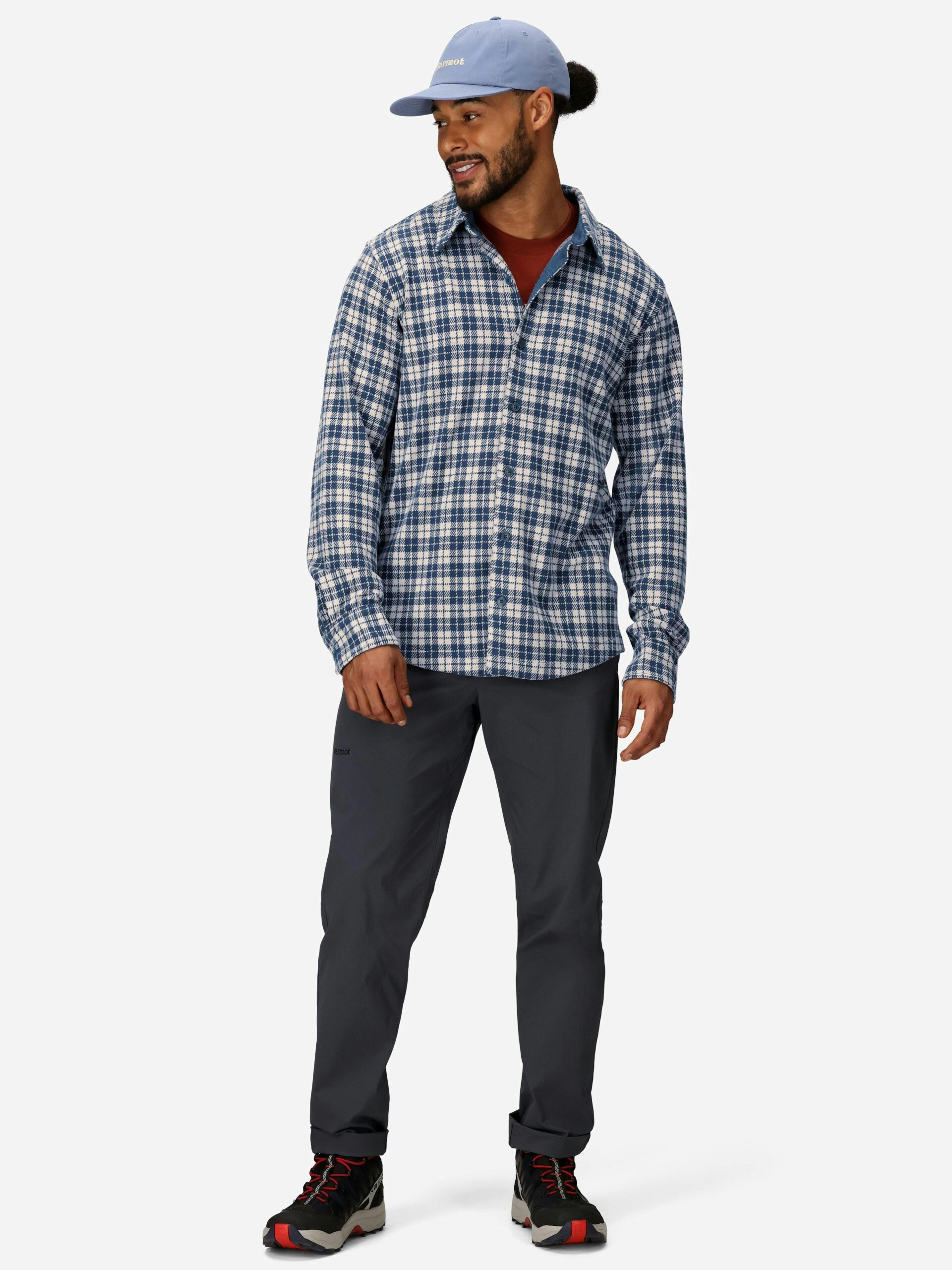Marmot Men's Alpine Haven Soft Stretch Knit Flannel Long-Sleeve Shirt (Fall 2025) in Thunderhead - Image 4