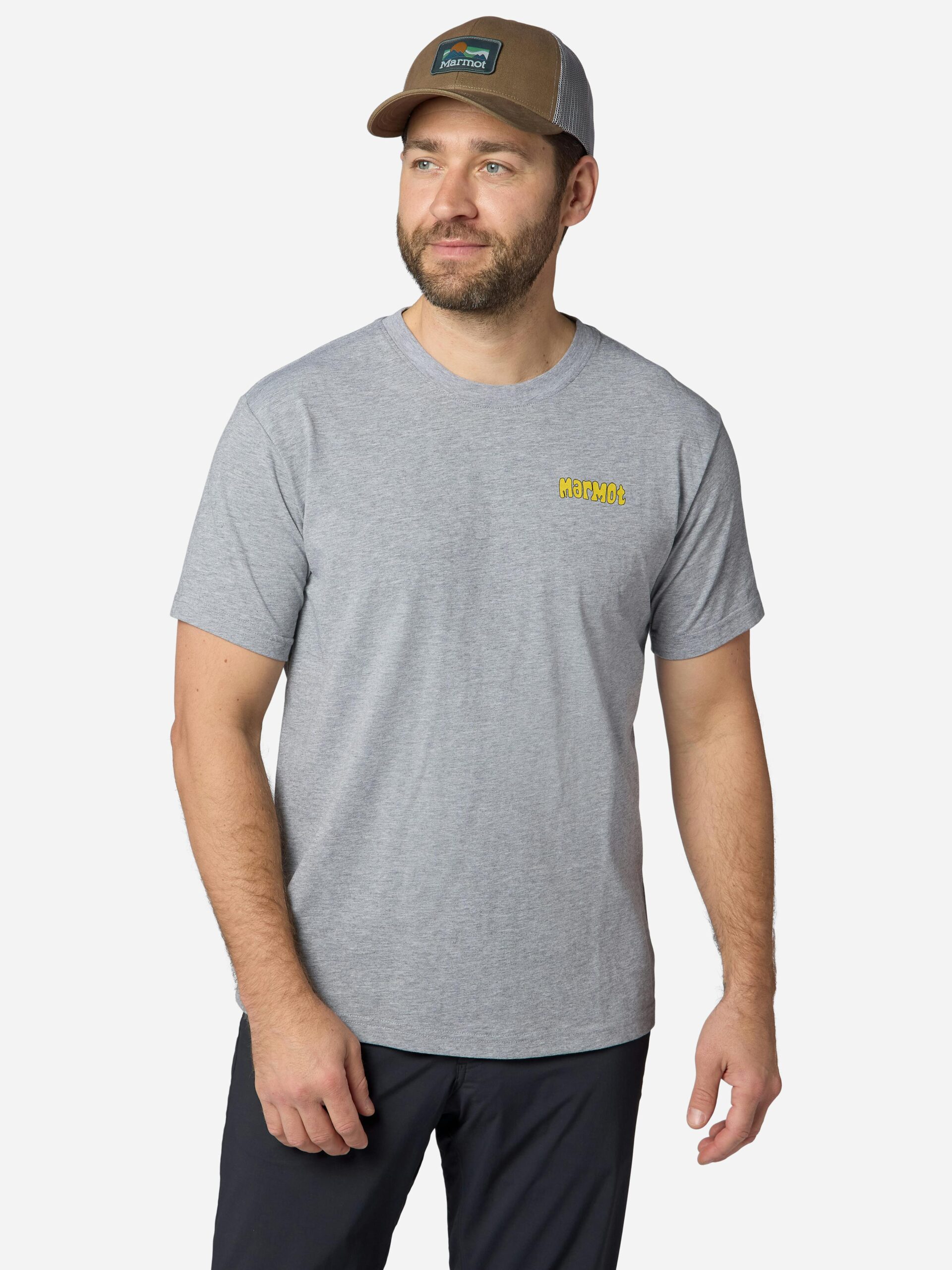 Marmot Men's Short-Sleeve Marty Goggles T-Shirt in Grey Heather | Recycled Cotton - Image 2