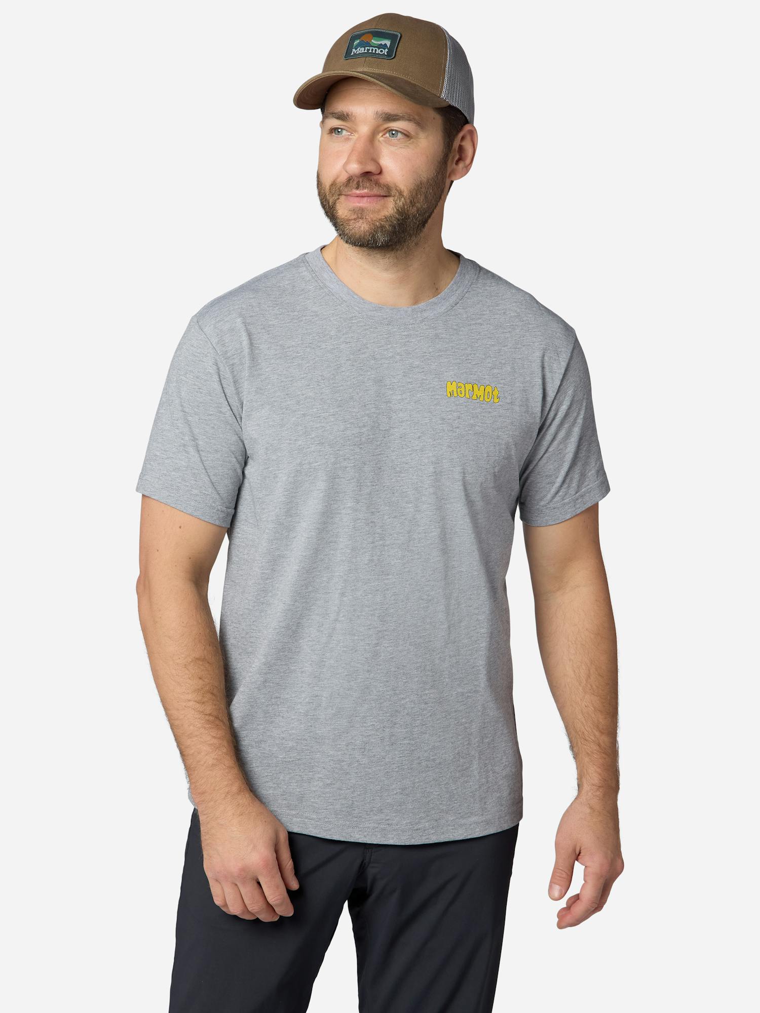 Marmot Men's Short-Sleeve Marty Goggles T-Shirt in Grey Heather | Recycled Cotton