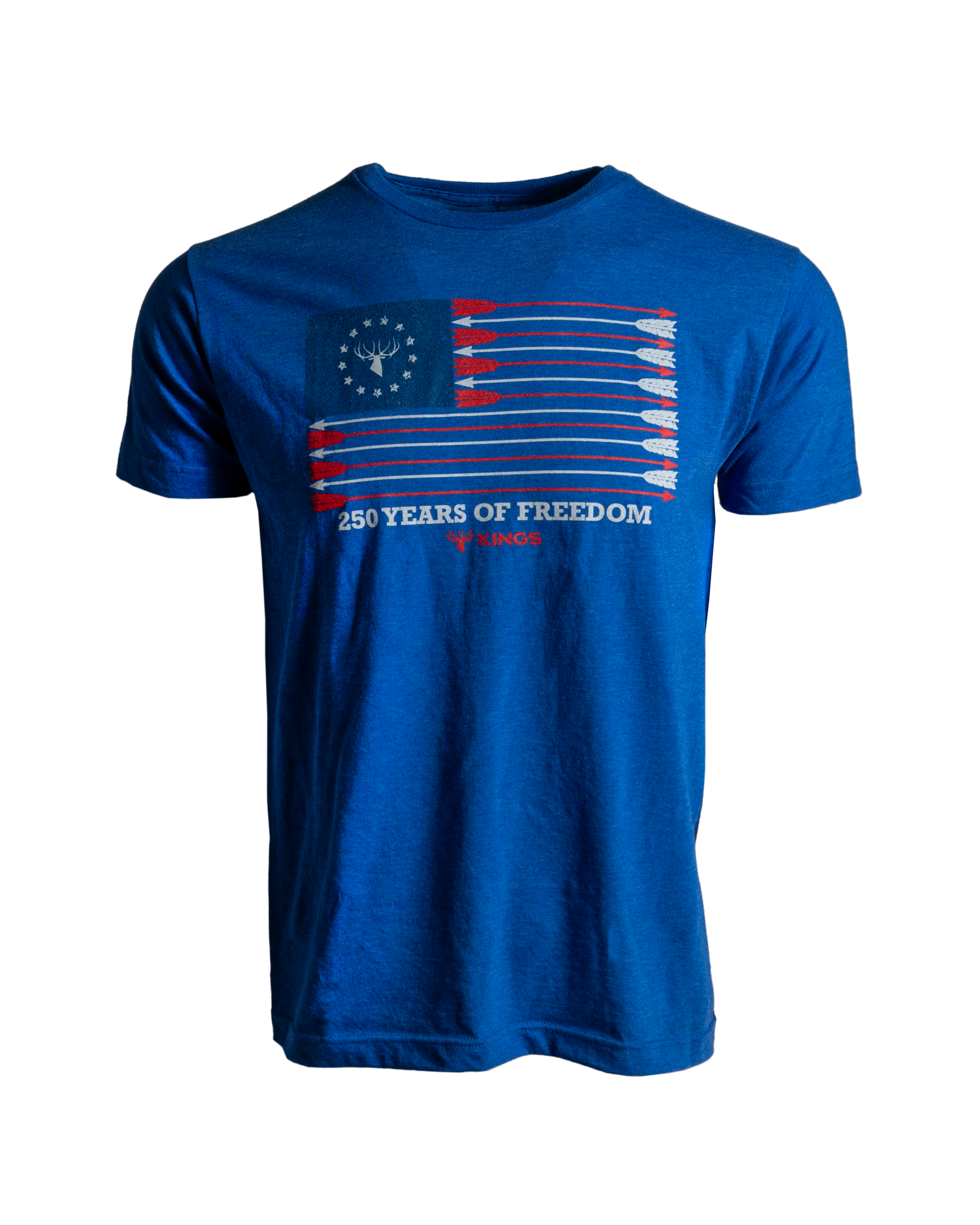 USA Arrow Flag 250th Tee - Heather Royal / 2XL