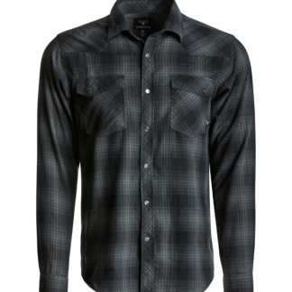 Western Snap Flannel - Western Charcoal Plaid / 2XL