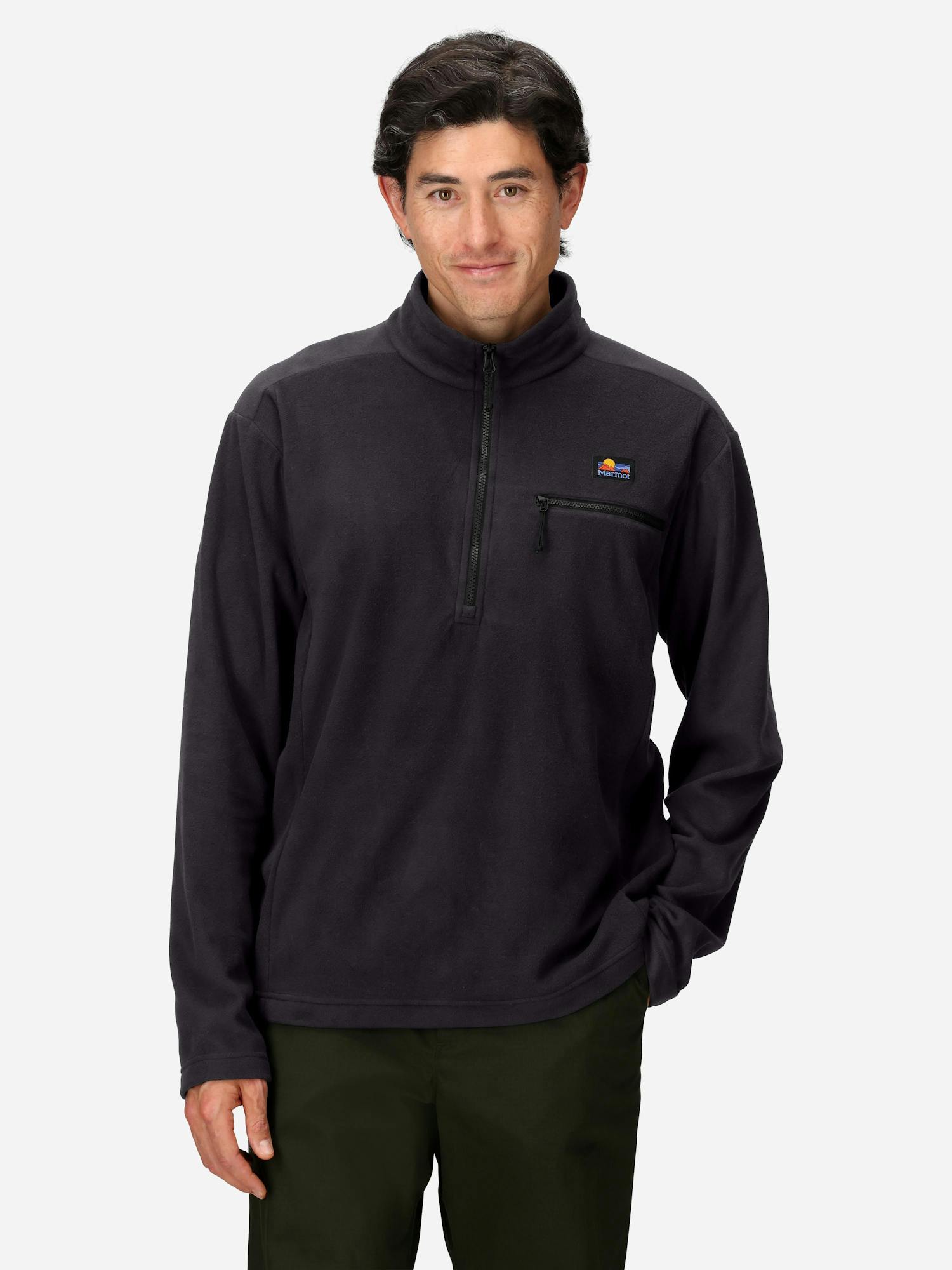 Marmot Men’s Upward Fleece Half-Zip Pullover in Black