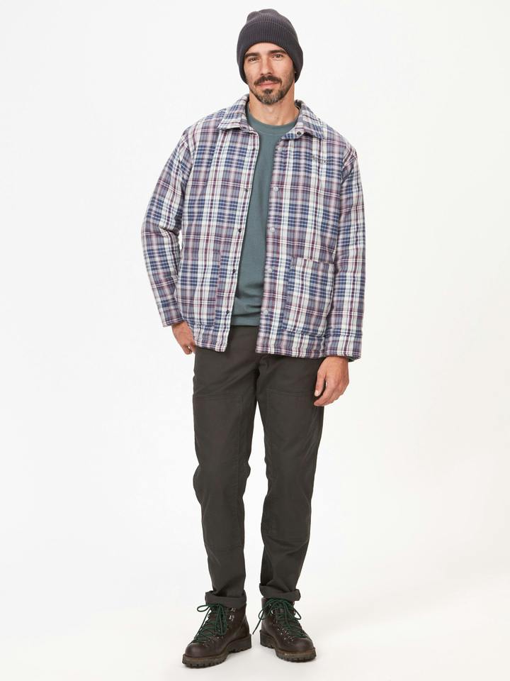 Marmot Men's Lanigan Flannel Chore Coat in Sleet | Cotton - Image 4