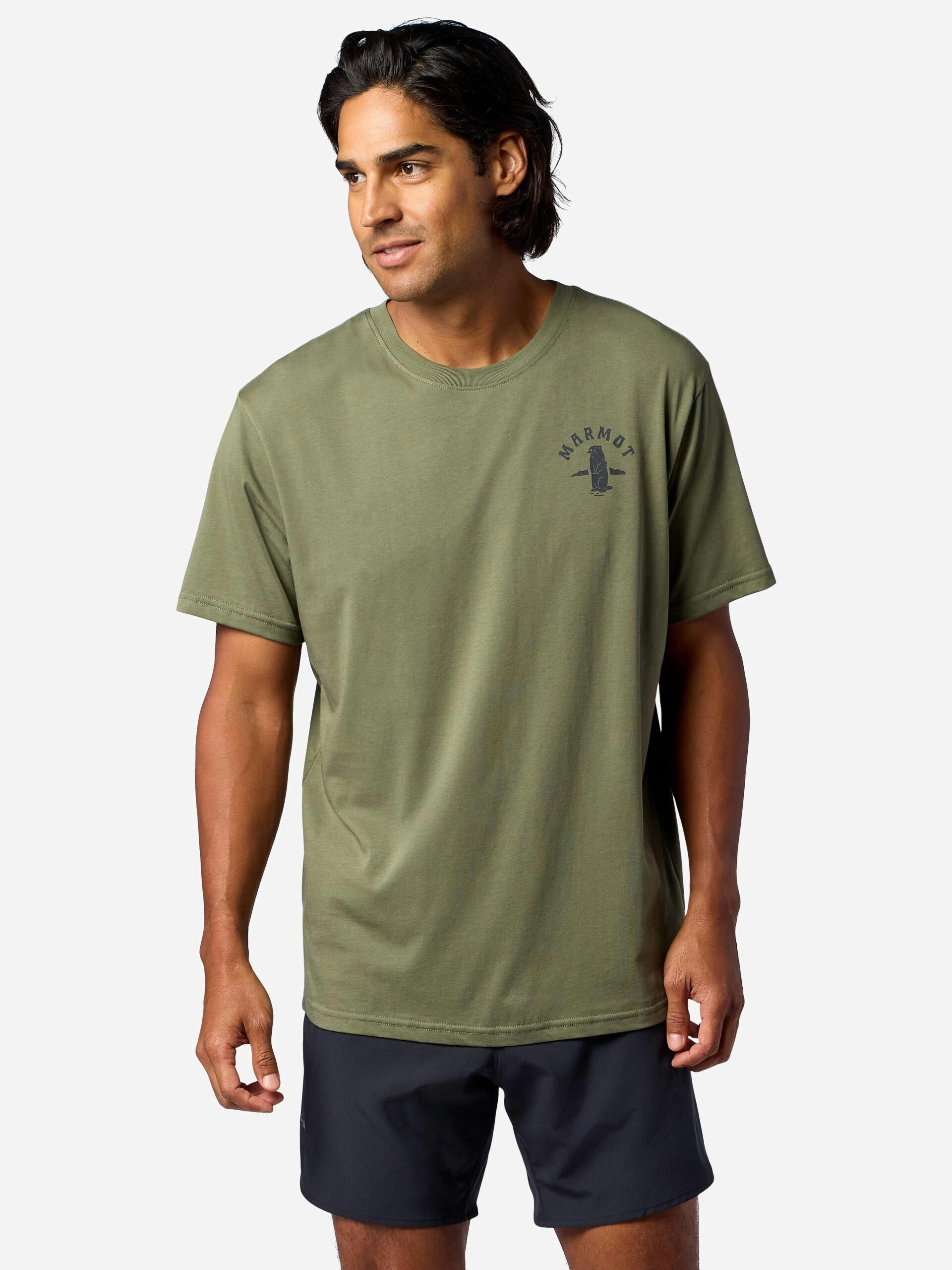 Marmot Men's Mountain Works Circle Critter Short-Sleeve T-Shirt (Spring 2026) in Olive Grove | Recycled Cotton - Image 3