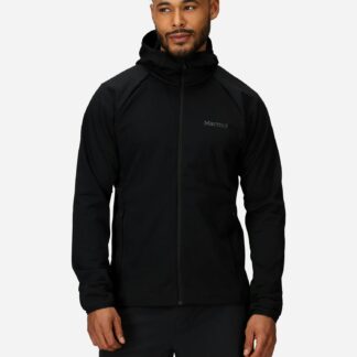 Marmot Men's Leconte Tech Grid Full-Zip Fleece Hoody in Black