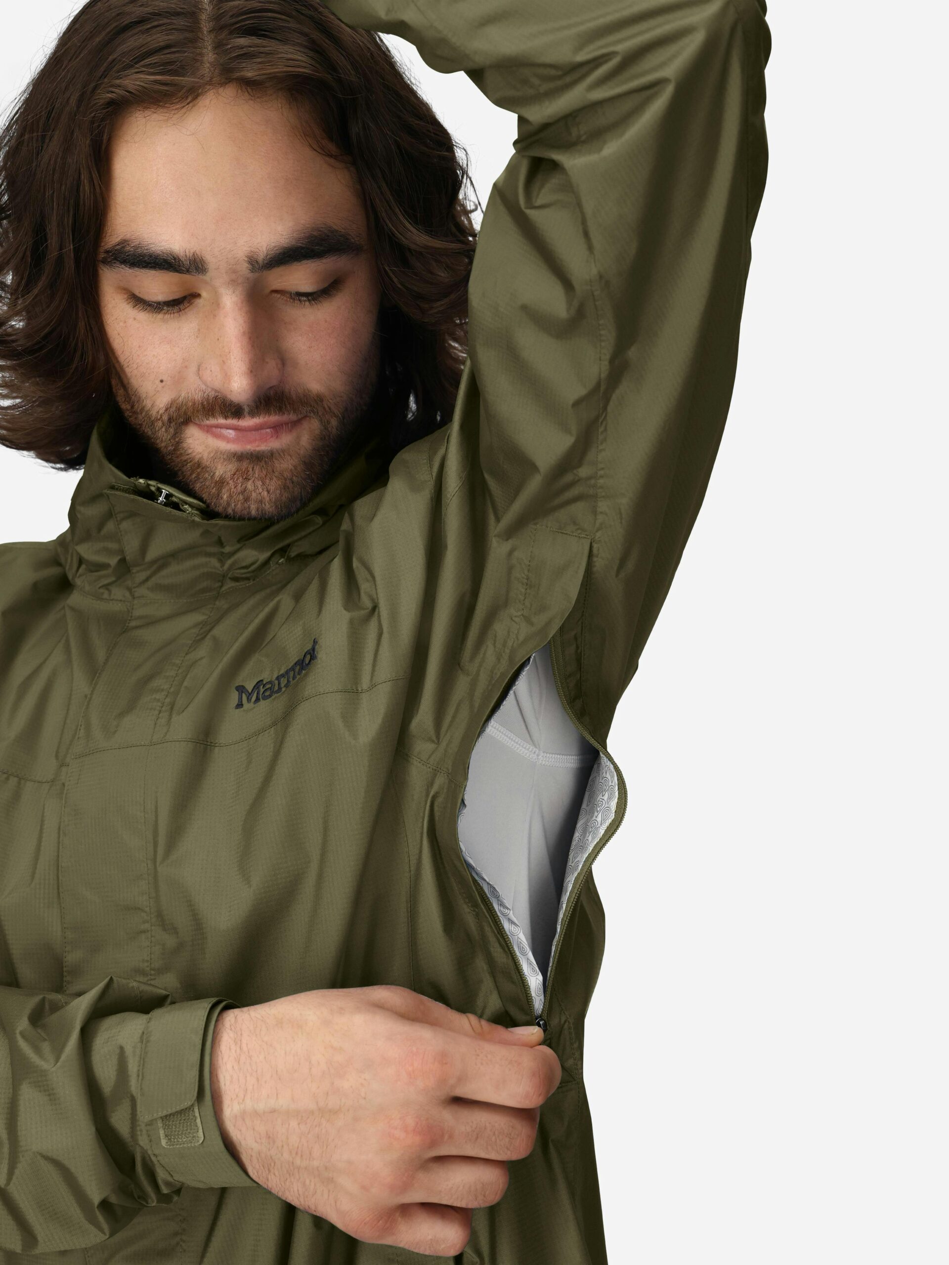 Marmot Men's PreCip® Eco Rain Jacket in Nori - Image 6