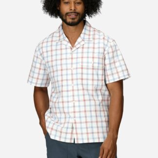 Marmot Men's AirExchange UPF 40 Short-Sleeve Novelty Camp Collared Shirt (Spring 2025) in Pearl Windowpane