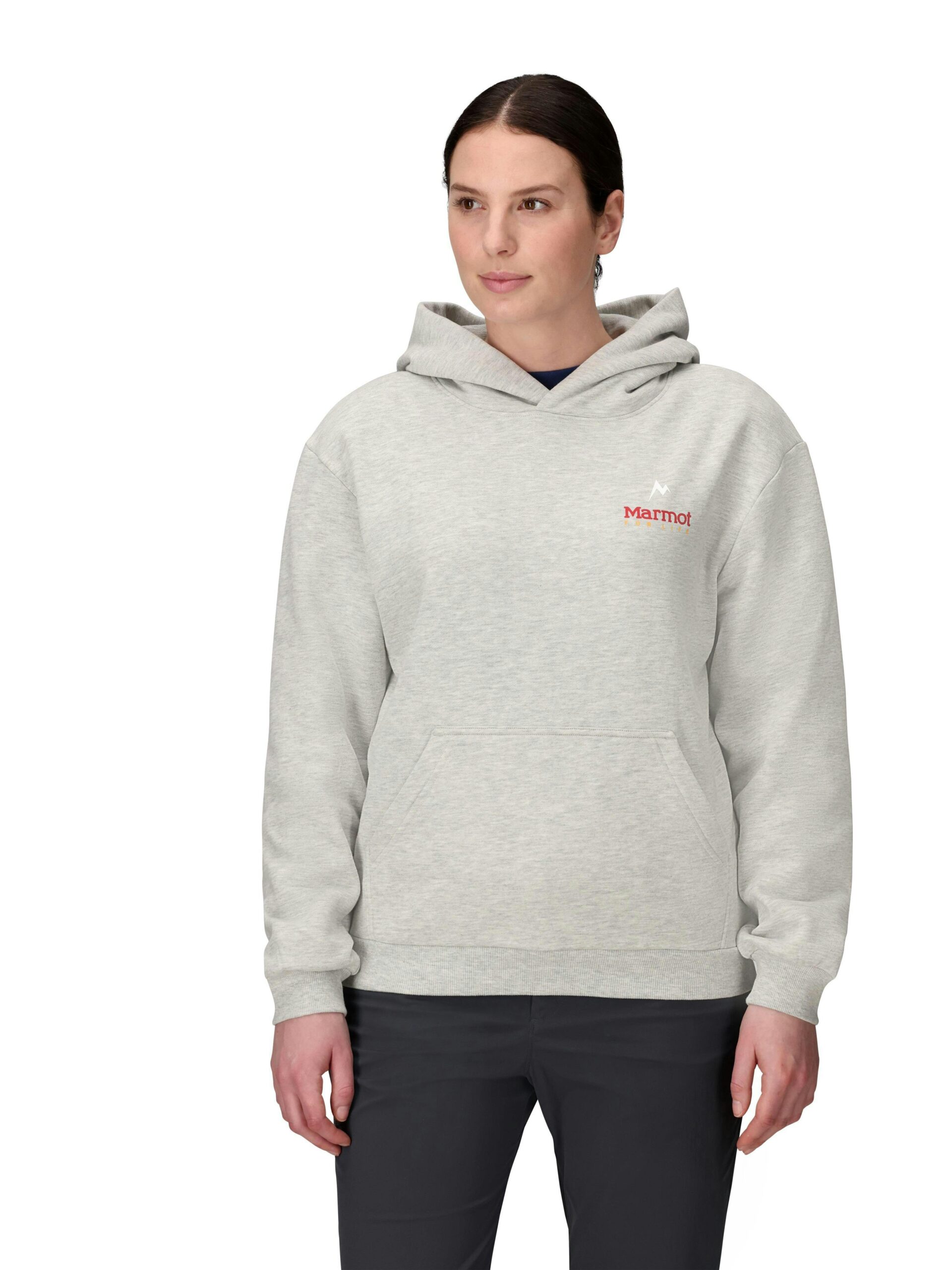 Marmot Women's For Life Hoody (Fall 2025) in Light Grey Heather | Cotton - Image 2