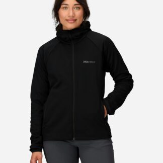 Marmot Women's Leconte Tech Grid Full-Zip Fleece Hoody in Black