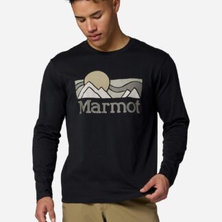 Marmot Men's Coastal Long-Sleeve T-Shirt in Black | Recycled Cotton