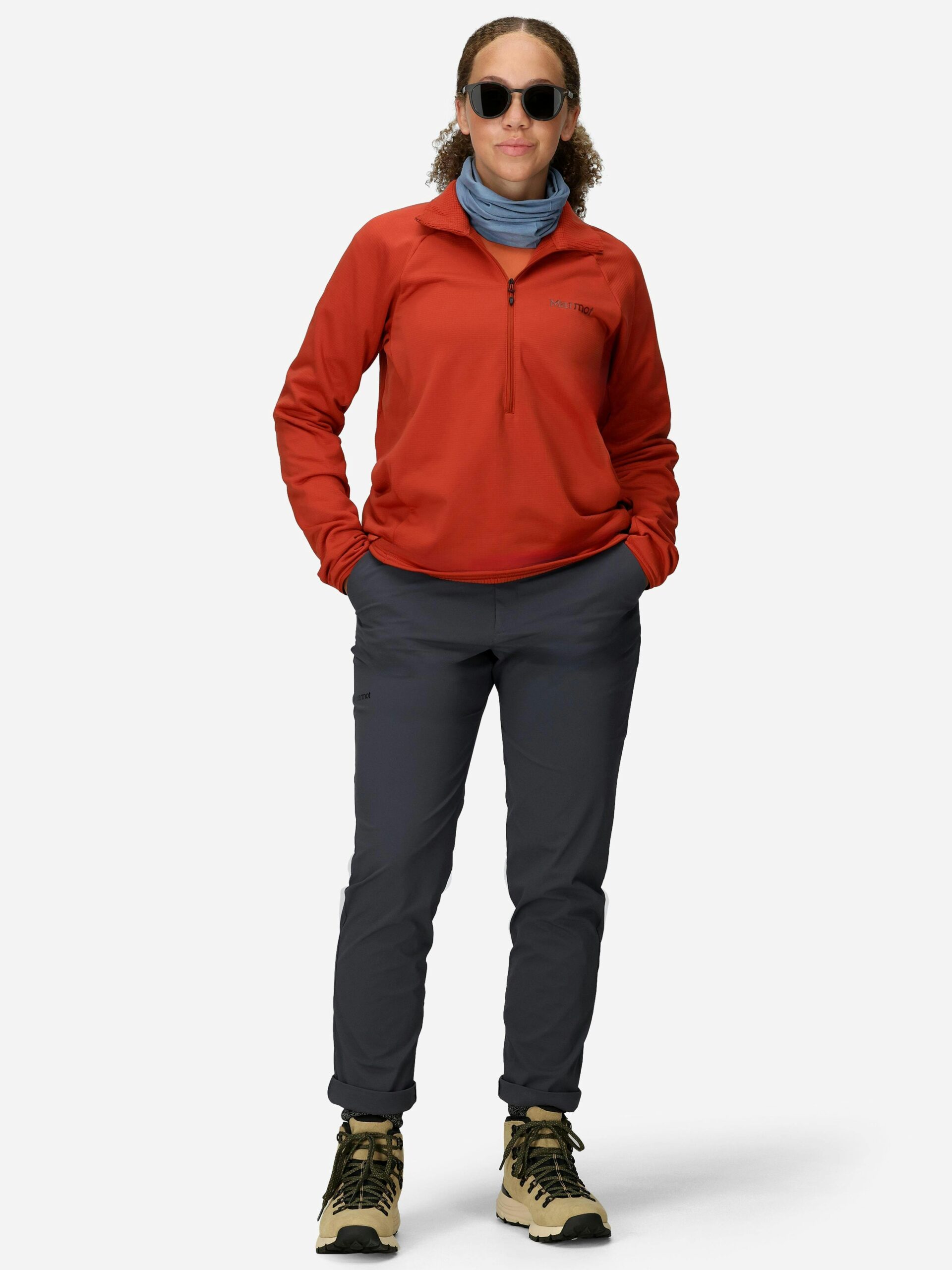 Marmot Women's Leconte Tech Grid Fleece Half-Zip (Fall 2025) Shirt in Sumac - Image 4