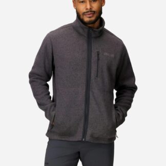 Marmot Men's Drop Line Sweater Fleece Full-Zip Jacket in Black Heather