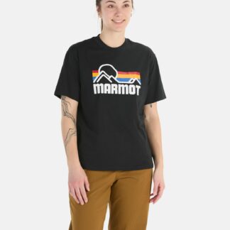 Marmot Women's Coastal Short-Sleeve T-Shirt (Spring 2025) in Black/Multi | Cotton