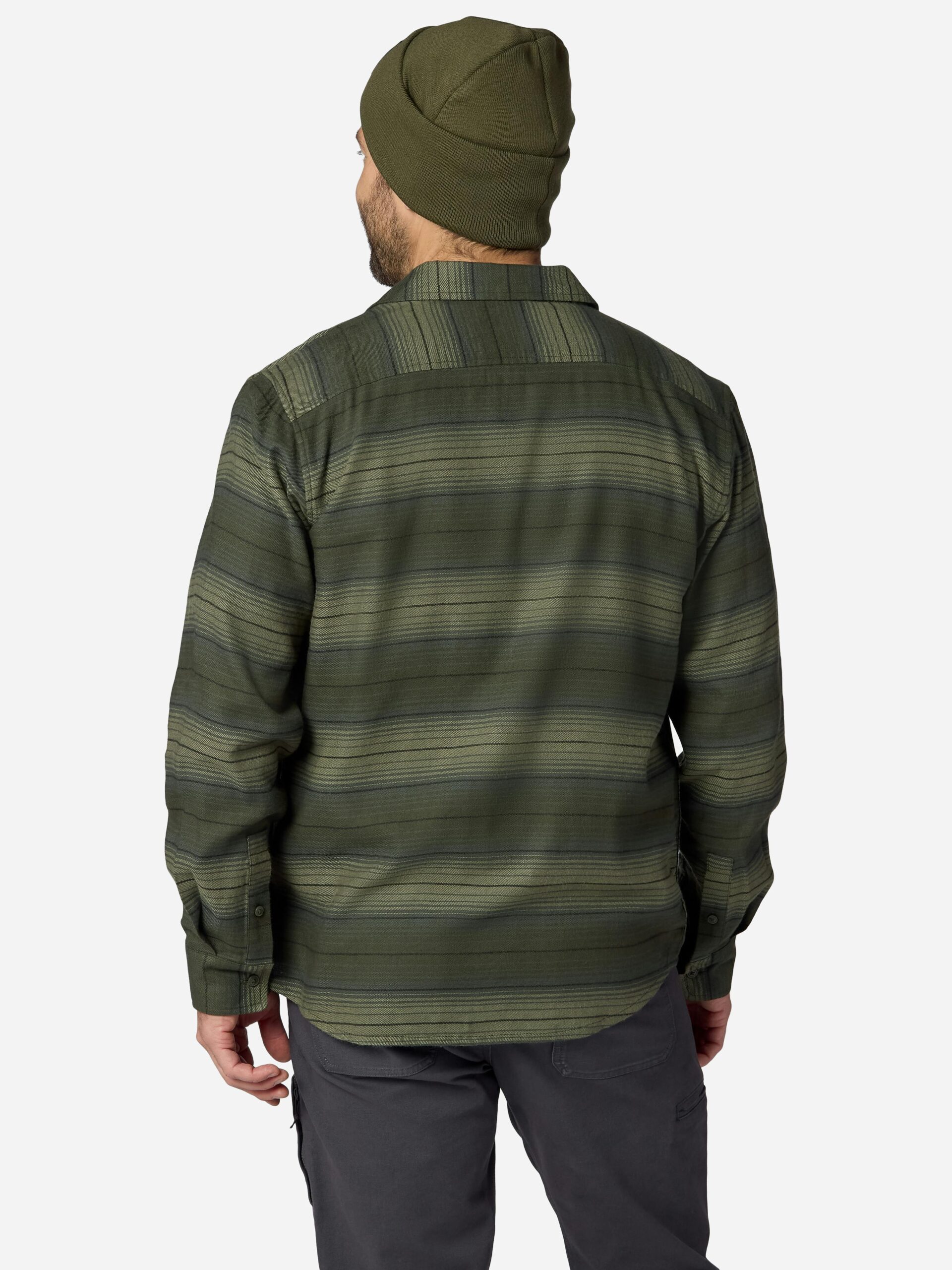 Marmot Men's Rush Creek Lightweight Flannel Long-Sleeve Shirt in Nori Stripe | Cotton - Image 3
