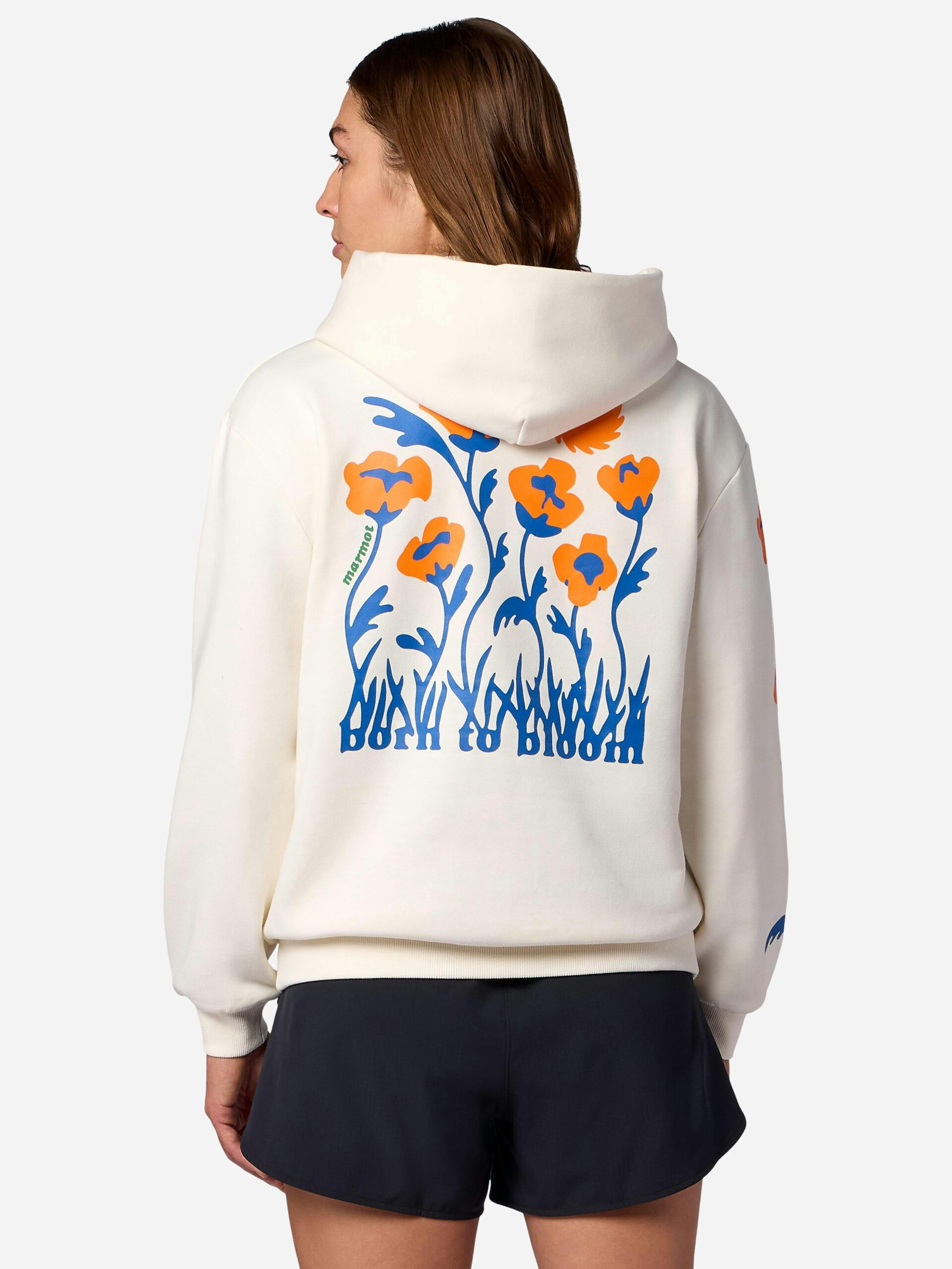 Marmot Women's Born to Bloom Hoodie Shirt in Pearl | Recycled Cotton - Image 3
