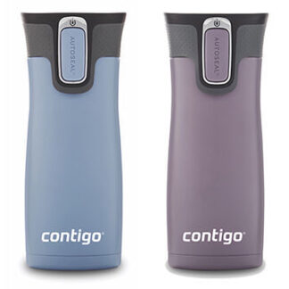 Contigo® West Loop 2.0 Stainless Steel Travel Mug with AUTOSEAL®Lid | 16oz | 2-Pack | Earl Grey & Dark Plum | Cup Holder