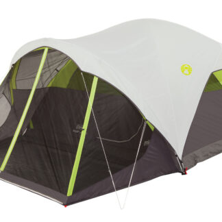 Coleman 6-Person Steel Creek™ Fast Pitch™ Dome Camping Tent with Screen Room | Green | 8 x 7 ft | Green & White