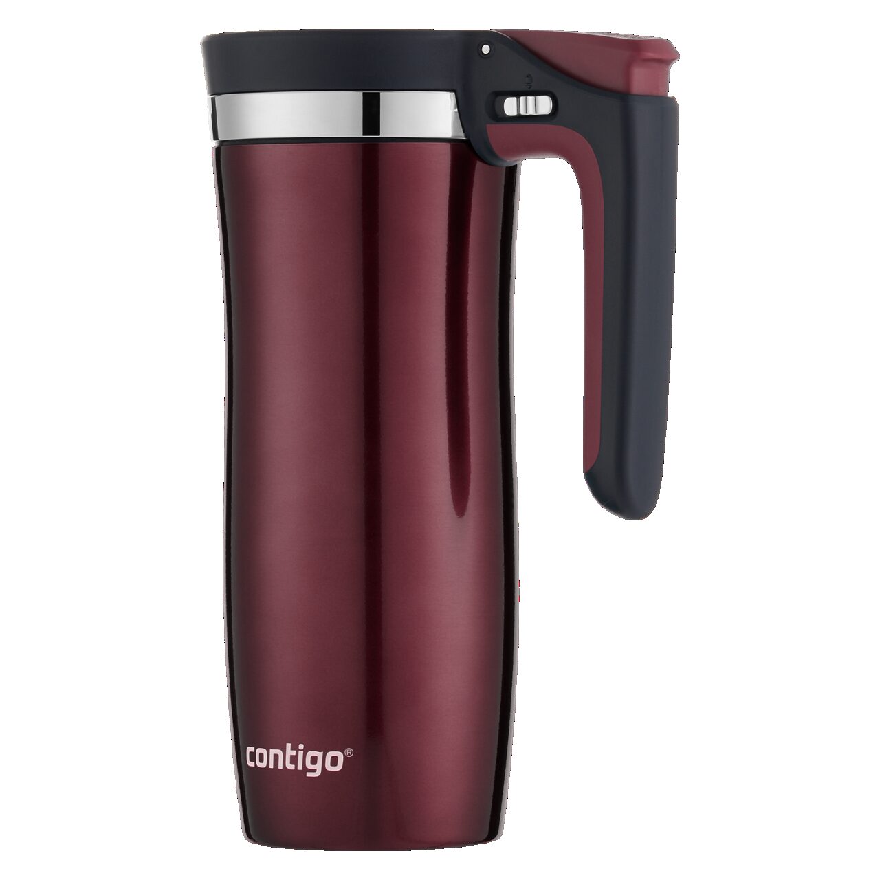 Contigo® Handled Stainless Steel Travel Mug with Easy-Clean AUTOSEAL® Lid | 16oz | Spiced Wine | Cup Holder