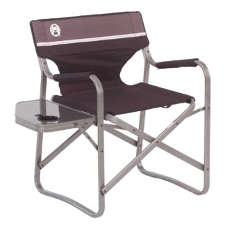 Coleman Aluminum Deck Chair | Black | Cup Holder