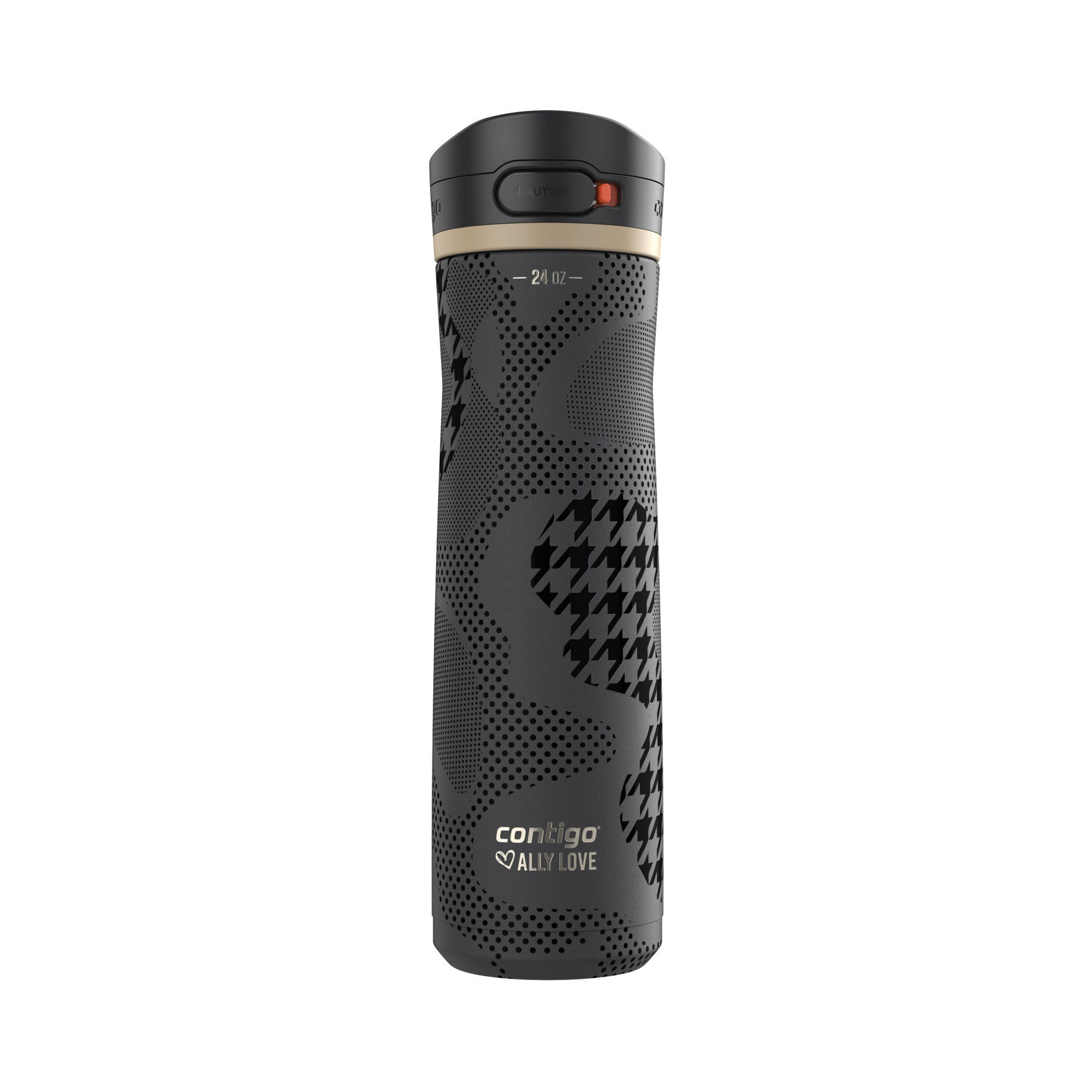 Contigo® x Ally Love Jackson Chill 2.0 Stainless Steel Water Bottle with AUTOPOP® Lid | 24oz | Licorice | Cup Holder