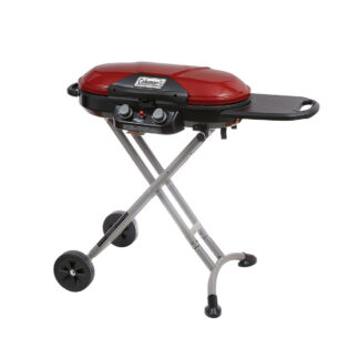 Coleman RoadTrip® X-Cursion 2 Burner Propane Gas Portable Grill | Red | 20,000 BTUs | 2 Independently Adjustable Burners | Easy Cleaning