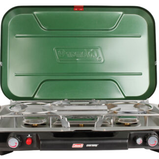 Coleman Even-Temp™ Propane Gas Camping Stove | 3-Burner | Green | Push-Button Ignition