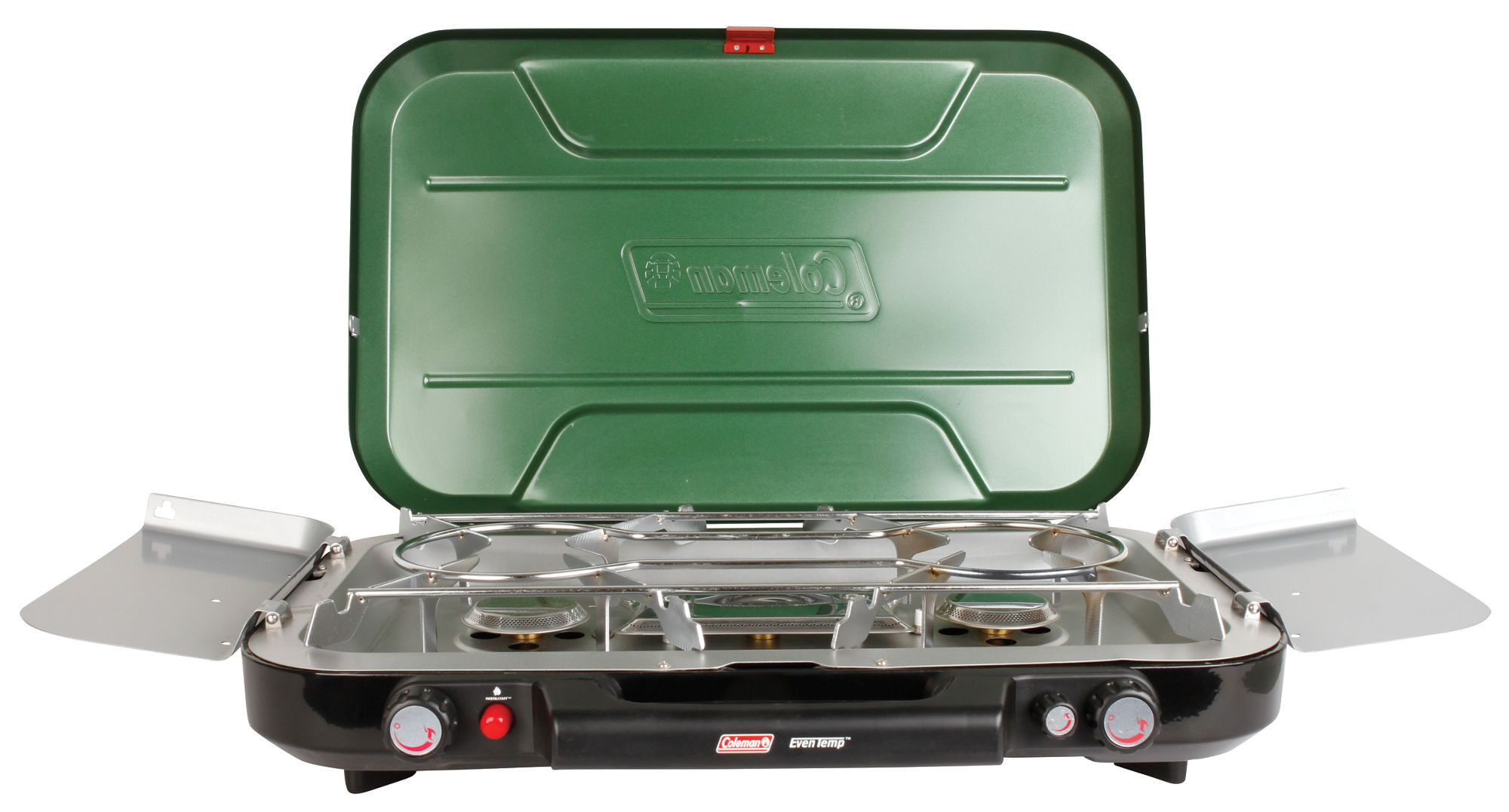 Coleman Even-Temp™ Propane Gas Camping Stove | 3-Burner | Green | Push-Button Ignition
