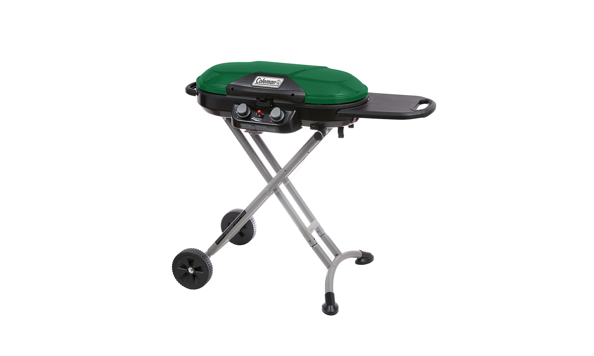 Coleman RoadTrip® X-Cursion 2 Burner Propane Gas Portable Grill | Green | 20,000 BTUs | 2 Independently Adjustable Burners | Easy Cleaning