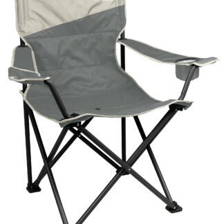 Coleman Big & Tall Quad Camping Chair | Seat width is 24 | Grey | Cup Holder
