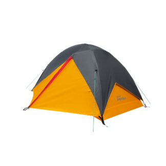 Coleman PEAK1™ 2-Person Backpacking Tent | Trail Weight 4 lbs. 15.4 oz.; Packed Weight 6 lbs. 1 oz.; LWH 88” x 52” x 42” | Marigold & Dark Stone