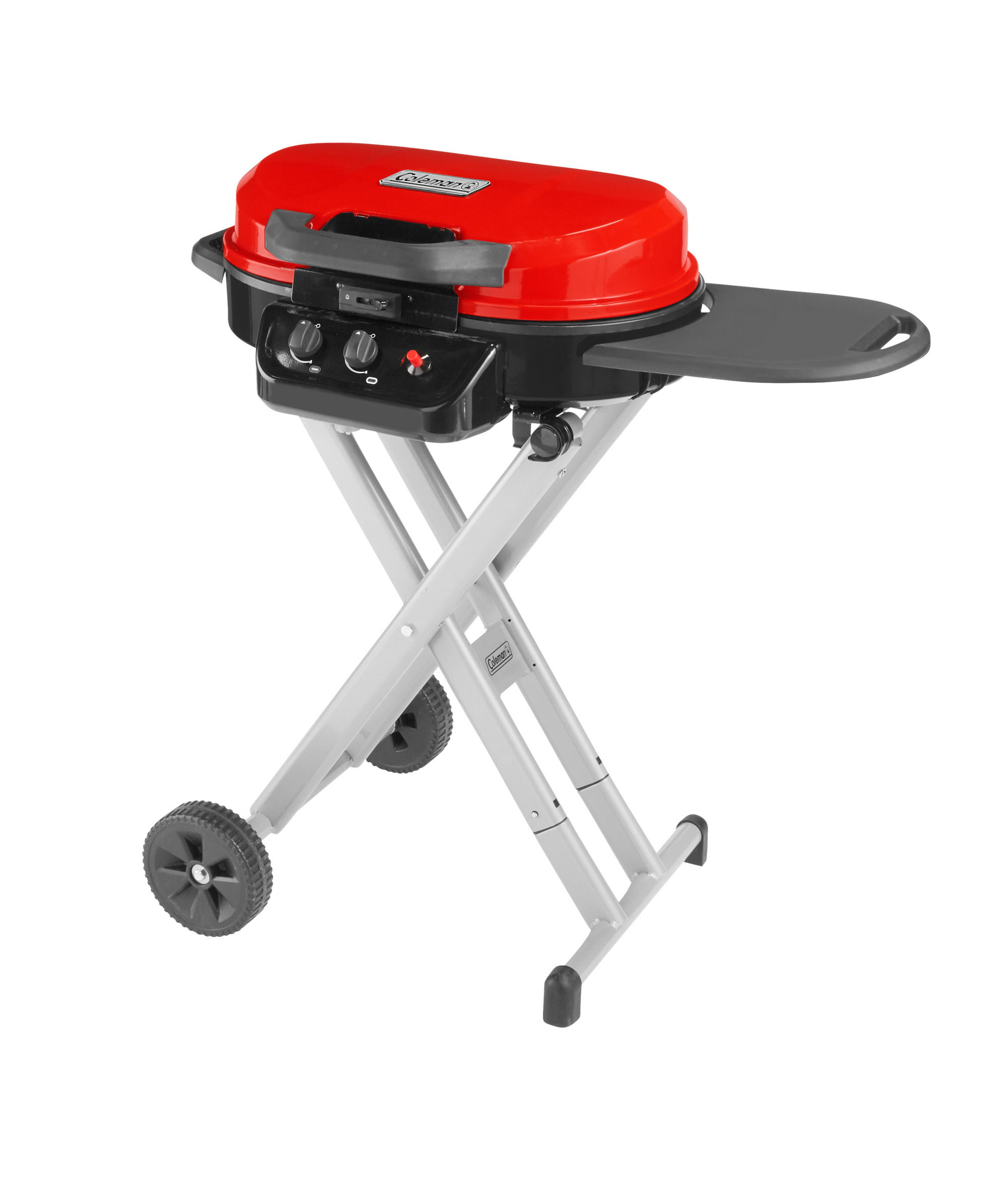 Coleman RoadTrip® 225 Portable Stand-Up Propane Grill | Red | Push-Button Ignition