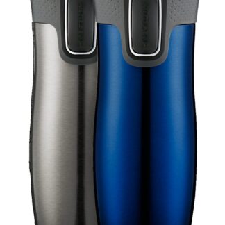 Contigo® West Loop 2.0 Stainless Steel Travel Mug with AUTOSEAL® Lid | 16oz | 2-Pack | Monaco & Stainless Steel | Cup Holder