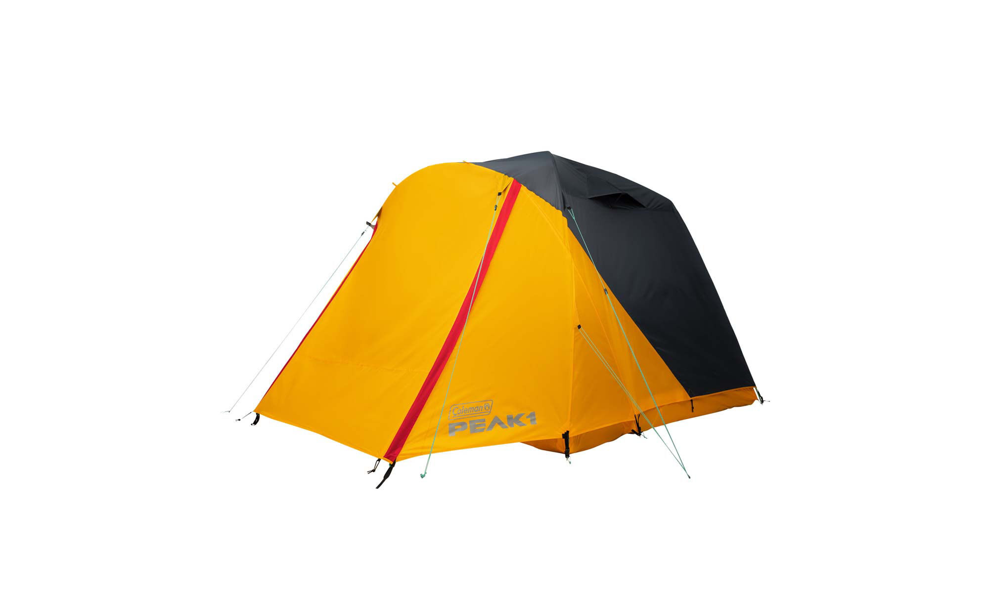 Coleman PEAK1™ 4-Person Dome Tent | Trail Weight 10 lbs. 5.1 oz.; Packed Weight 12 lbs. 15.1 oz.. LWH 94” x 94” x 70” | Marigold & Dark Stone