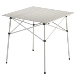 Coleman Compact Roll-Top Aluminum Camping Table | 27.6"L x 27.6"W x 27.6"H | Silver | Strong Steel Frame