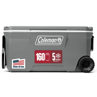 Coleman Classic Series 100-Quart Wheeled Cooler | Rock | Cup Holder