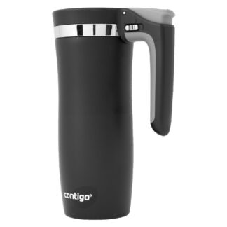 Contigo® Handled Stainless Steel Travel Mug with Easy-Clean AUTOSEAL® Lid | 16oz | Matte Black | Cup Holder