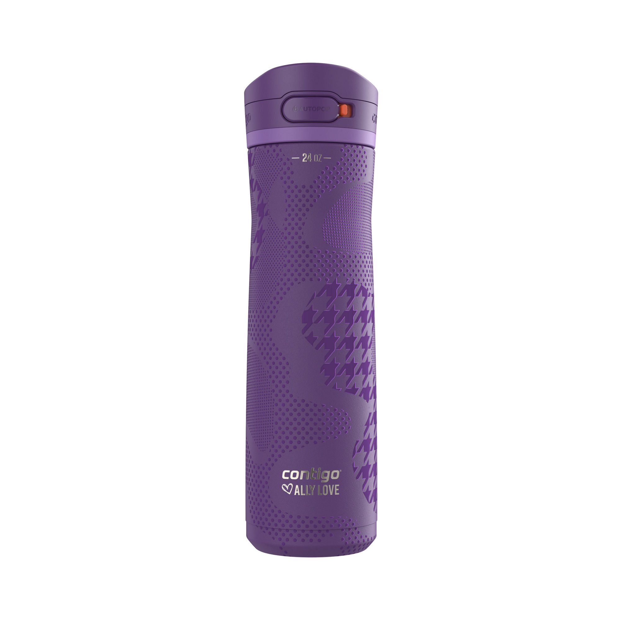 Contigo® x Ally Love Jackson Chill 2.0 Stainless Steel Water Bottle with AUTOPOP® Lid | 24oz | Violet | Cup Holder
