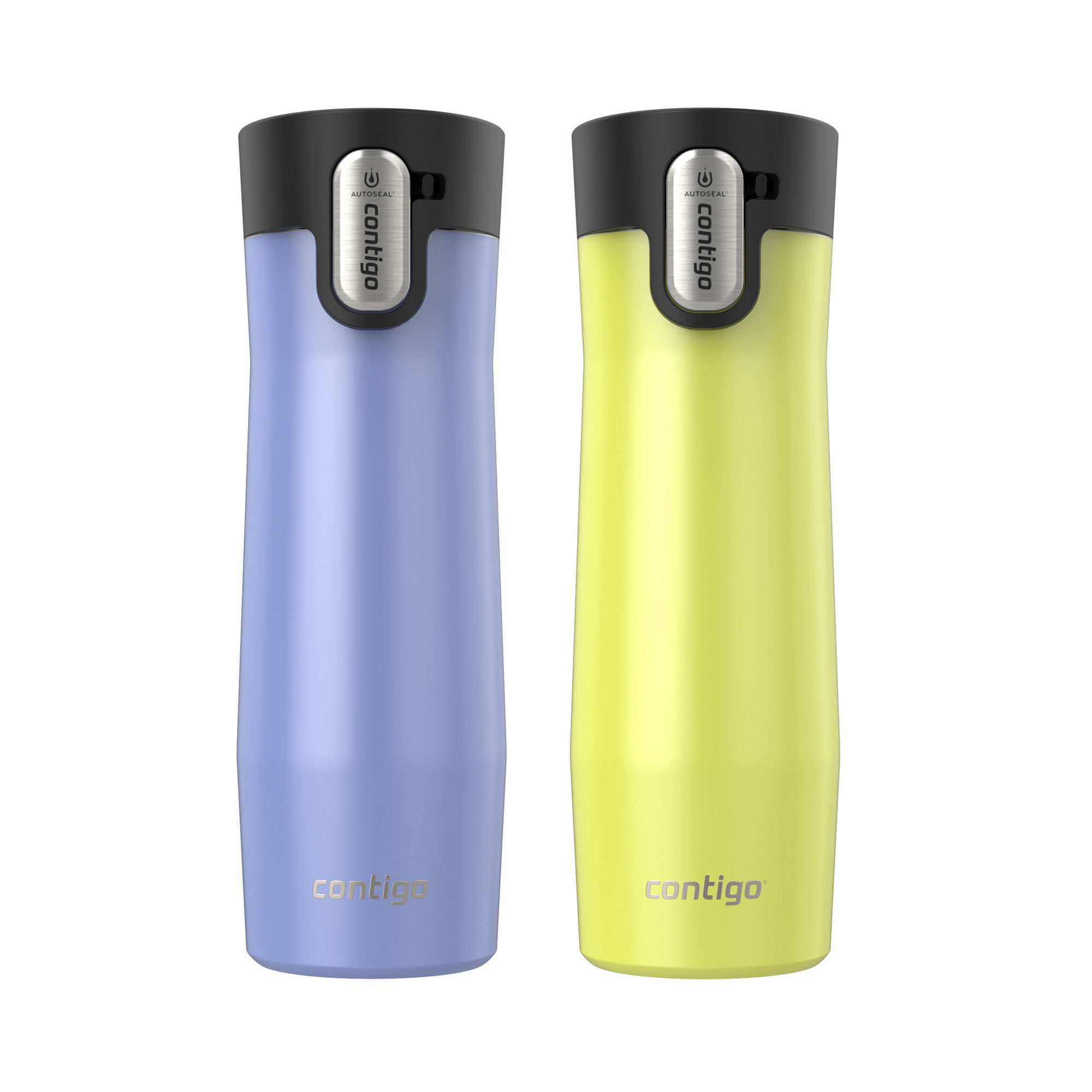 Contigo® West Loop 3.0 Stainless Steel Travel Mug with AUTOSEAL® Lid | 20oz | 2-Pack | Aster Frosted Pearl & Limelight Frosted Pearl