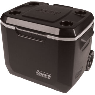 Coleman 50 Quart Xtreme® 5 Wheeled Cooler | Black | Cup Holder | Supports Up To 250 lbs